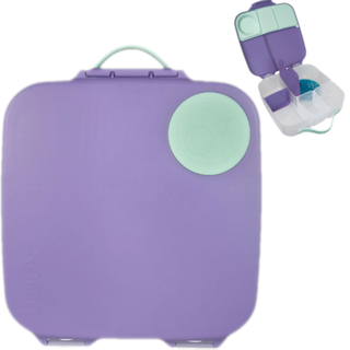 B.Box Frokostboks til børn: Jumbo Bento Box med 4 rum (2 lækage bevis) Fjernelig skillelinie Gel Cold Pack. For ældre børn og store spiser i alde