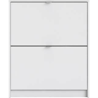 Skoskab 2 klaplåger med 2 rum - Hvid (70*25*85)