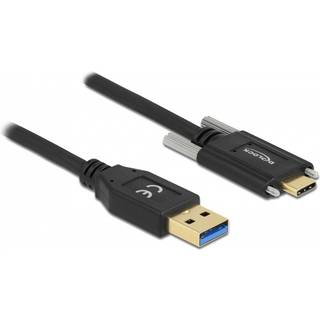 Delock USB-A til USB-C kabel 10 Gbps med skruer på siderne, 2m