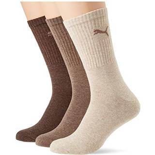 Puma 3-pak Sport Crew Socks - Brown - Str 35/38