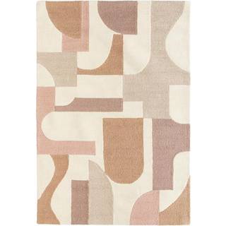 Håndtuftet uldtæppe Corin med høj-lav-struktur