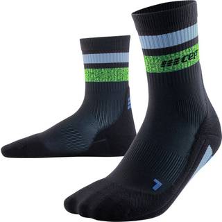 CEP Miami Vibes Mid Cut Compression Socks Black/ Green/ Aqua XL - Aqua - XL