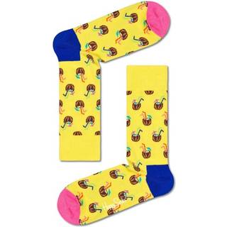 Happy Socks Coconut Cocktail Sock - Yellow Pattern - Str 36/40 * Kampagne *