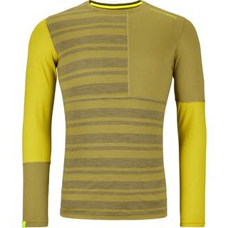 Ortovox 185 Rock'N'Wool Long Sleeve Merino undertøj Herrer størrelse XL farve gul/olivengrøn