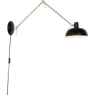 Retro væglampe sort med bronze - Milou