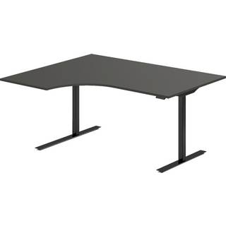 Hæve-sænkebord DNA, Antracit 1600x1200 mm Venstre 2-ben/Sort