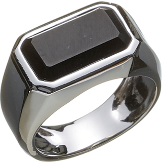 Alexander Lynggaard Hope Rectangle Signet ring i sølv med mat onyx