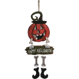 Happy Halloween Kürbis Skelett Dekoschild
