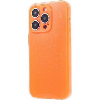 iPhone 15 Pro Fleksibelt Plastik Cover m. Glimmer - Orange