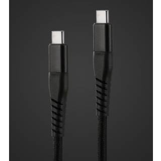 Linocell Premium Kevlar USB-C 3.2 Kabel - Sort 1 m