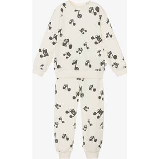 Molo GOTS Simeon Joggingbukser Happy Notes 68 cm  Creme  68 cm  Unisex