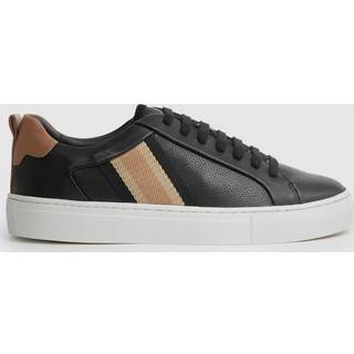 Reiss Reiss Black Sonia Leather Side Stripe Trainers