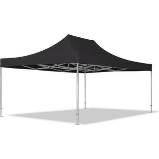 4x6m, aluminium, easy-up-pavillon, uden sidedele, sort - (59065)