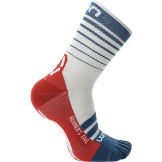 UYN Runner's Five Running Socks Men - White, Blue, Size 45 - 47 - white