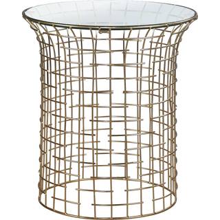 Sidebord 40x40x45 cm sort/guld jern og glas WOMO-Design