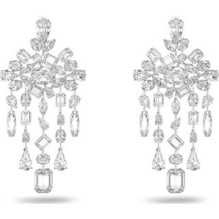 Gema Ohrclips, Verschiedene Schliffe, Chandelier-Ohrringe, Weiß, Rhodiniert