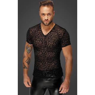 Shirt i fin powernet med leo velour fløjlsprint