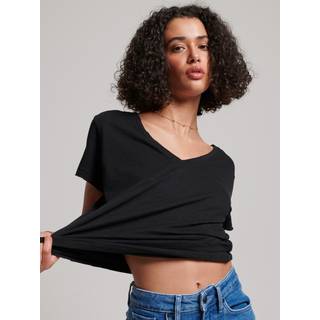 Superdry Slub Broderet Afslappet T-shirt med V-halsEU 36 (UK 8)