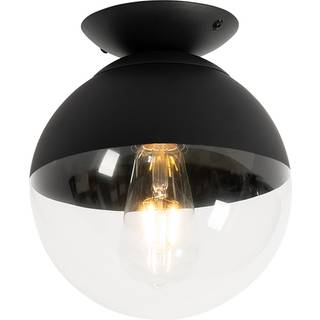 Retro loftslampe sort med klart glas - Eclipse
