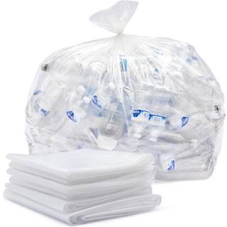 Veska 30-33 gallon klare affaldsposer Heavy Duty (Vrdipakke 100 poser m/bindebnd) Store klare plastgenbrugsaffaldsposer. Klar store affaldspose