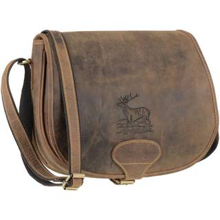 Schultertasche Leder 30x25cm "Vintage Hunting" antikbraun 1638-STAG3-25 | Greenburry.de