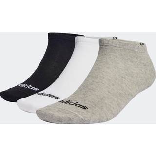 Tynde Linear Low-Cut sokker, 3 par - Medium Grey Heather / White / Black - 31-33