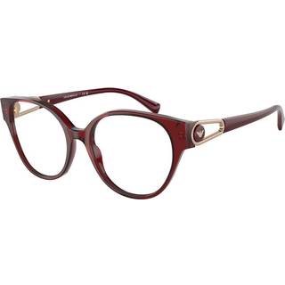 Emporio Armani EA3211F Asian Fit 5968 54 Briller Kvinder Krystalklar - Transparent Burgundy - 54mm