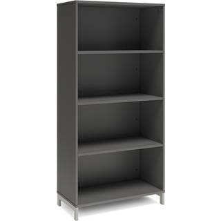 Office bogreol 1660x800x400mm antracit med alugrå benramme