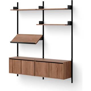 New Works Væghylde 1900 Skab  Walnut / Black B163,5 cm - Low