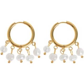 Timi Of Sweden Estelle Pearl Hoop Earrings Gold
