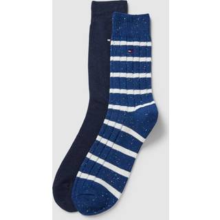 Tommy Hilfiger 2-pak Men Neppy Stripe Sock - Black/Blue - Str 39/42