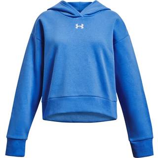 Sweatshirt med hætte Under Armour UA Rival Fleece Crop Hoodie-BLU 1379517-464 Størrelse YXS