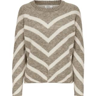 ONLY Onleliza L/S Pullover Knit Mermaid Stripes:WHITECAP GRAY XS