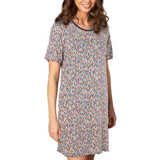 Lady Avenue Soft Bamboo Bigshirt With Short Sleeve - Blue/Red - X-Small