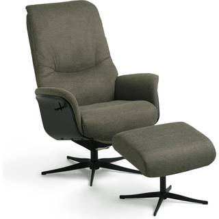 Noah Lænestol med fodskammel Olivengrøn/sort (få på lager)