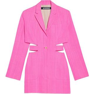 Jacquemus La Robe Bari cutout linen minidress - pink - XL+