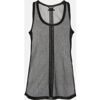 Tom Ford Semi-sheer ribbed jersey tank top - black - S