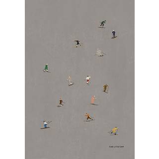 Fine Little Day Skiers plakat 50x70 cm Grå