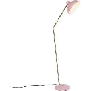 Retro gulvlampe lyserød med bronze - Milou