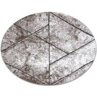Tæppe moderne COZY 8872 Hjul Wall, geometrisk, trekanter - Strukturelle, to niveauer af fleece brun cirkel 120 cm
