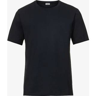 HANRO Herren Short Sleeve schwarz Jersey-Baumwolle unifarben