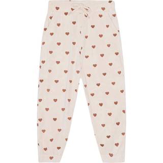 Flöss Pluto Hjertemønstrete Joggingbukser Cremefarvet 74 cm  Creme  74 cm  Unisex