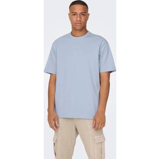 ONLY & SONS t-shirt i lyseblå til herre | Relaxed fit |