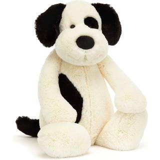 Jellycat bamse Bashful hund creme/sort virkelig stor - 67 cm