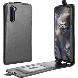 OnePlus Nord Vertikal Flip Taske med Kortholder - Sort