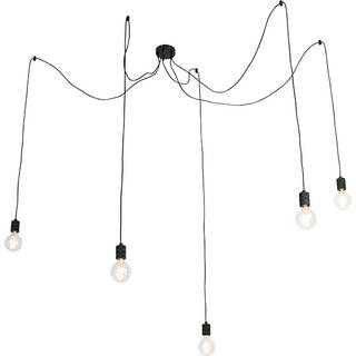 Design hængende lampe sort 5-lys - Cavalux