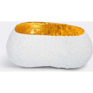 L'Objet Decorative Objects - 'Mojave Desert' bowl, large in White, gold Porcelain