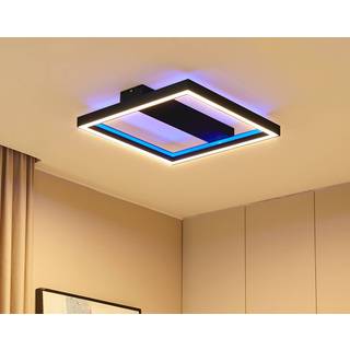 Lucande Smart LED-loftslampe Tjado, 50 cm, sort, RGBW