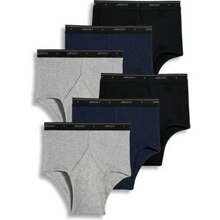 Jockey Men's Underwear Classic Full Rise Bief - 6 Pack Cinder Heather/Denim Heather/Black 32