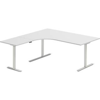 Hæve-sænkebord DNA, Lysgrå 1800x1800 mm Venstre 3-ben/Alugrå